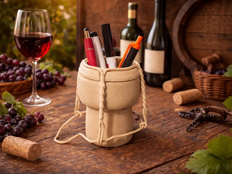 Wine Cork Desk Organizer – Unique Pen Holder