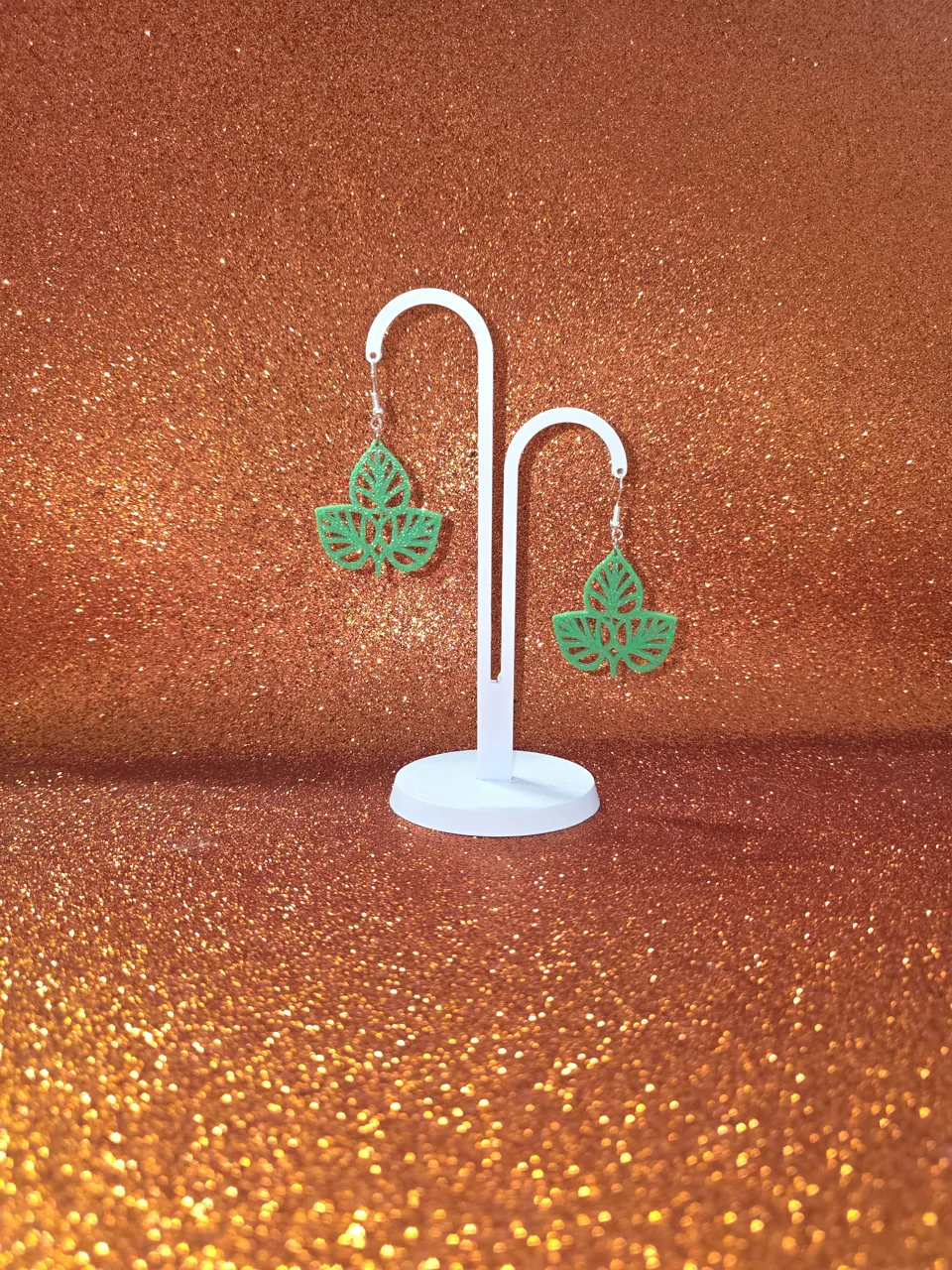 Trio of leaves earrings view 3