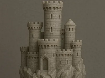 Fantasy Castle on a Rock