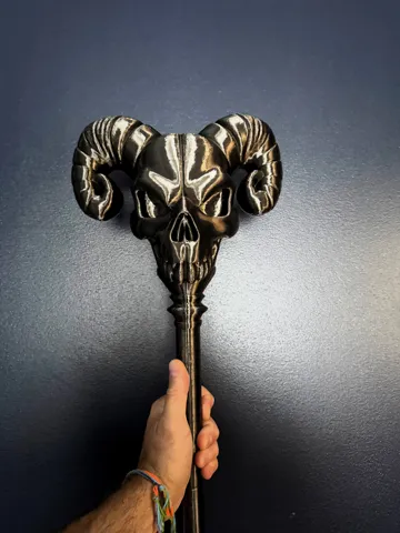 Adorno temático: Skeleton Skull Staff | Halloween LARP Cosplay Prop — vista de referencia 4