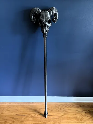 Adorno temático: Skeleton Skull Staff | Halloween LARP Cosplay Prop — vista de referencia 2