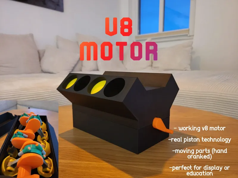 Working fully 3d printed V8 motor / Engine