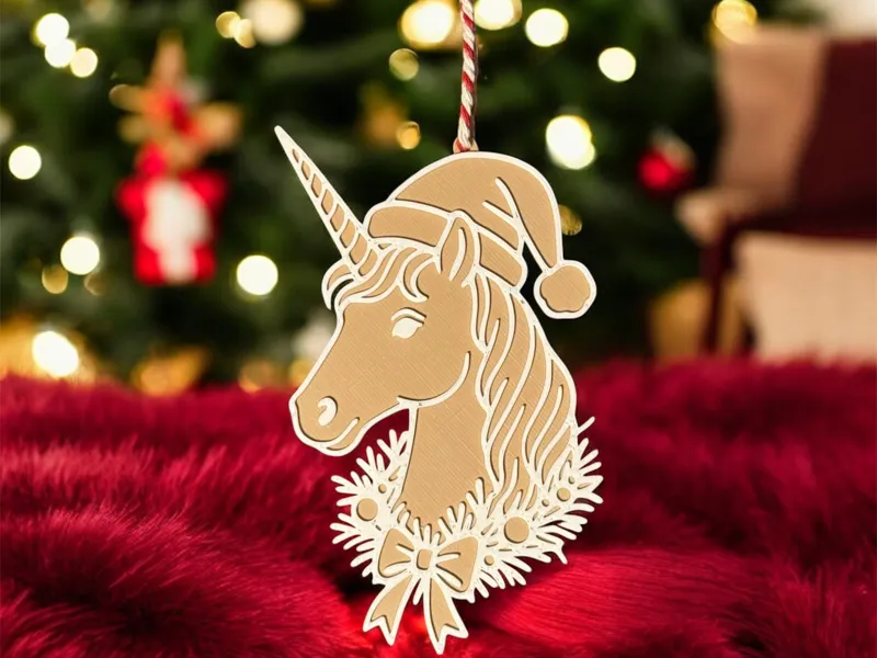 Xmas Unicorn Ornament