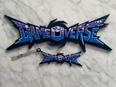 Gameoverse Logo Sign, Keychain, & Stand