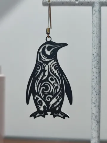 Pendientes: Aretes Pingüino Tribal — vista de referencia 5