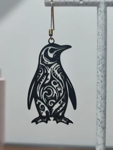 Pendientes: Aretes Pingüino Tribal — vista de referencia 2