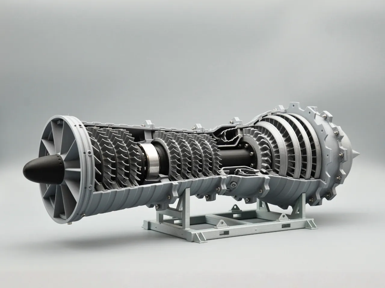 3d Printable Turbojet Engine view 3