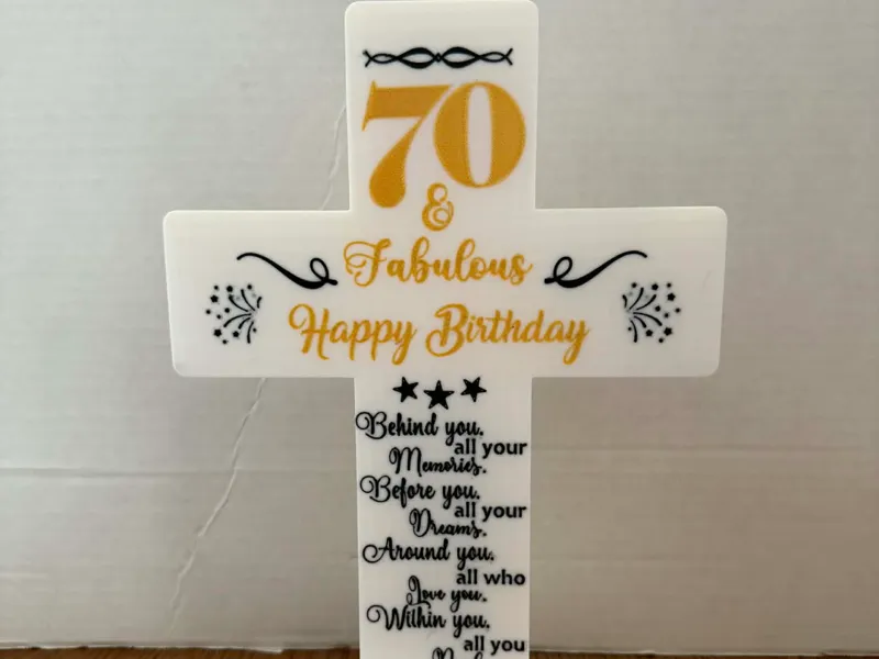 Birthday Cross With Editable Age