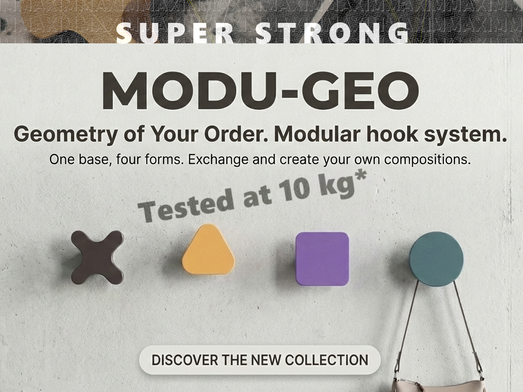 MODU-GEO – Heavy-Duty Modular Geometric Wall Hook