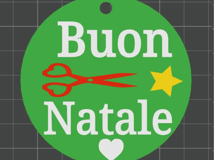 pallina di natale con le forbici da sarta