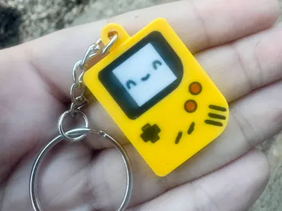 Cute Gameboy Face Keychain