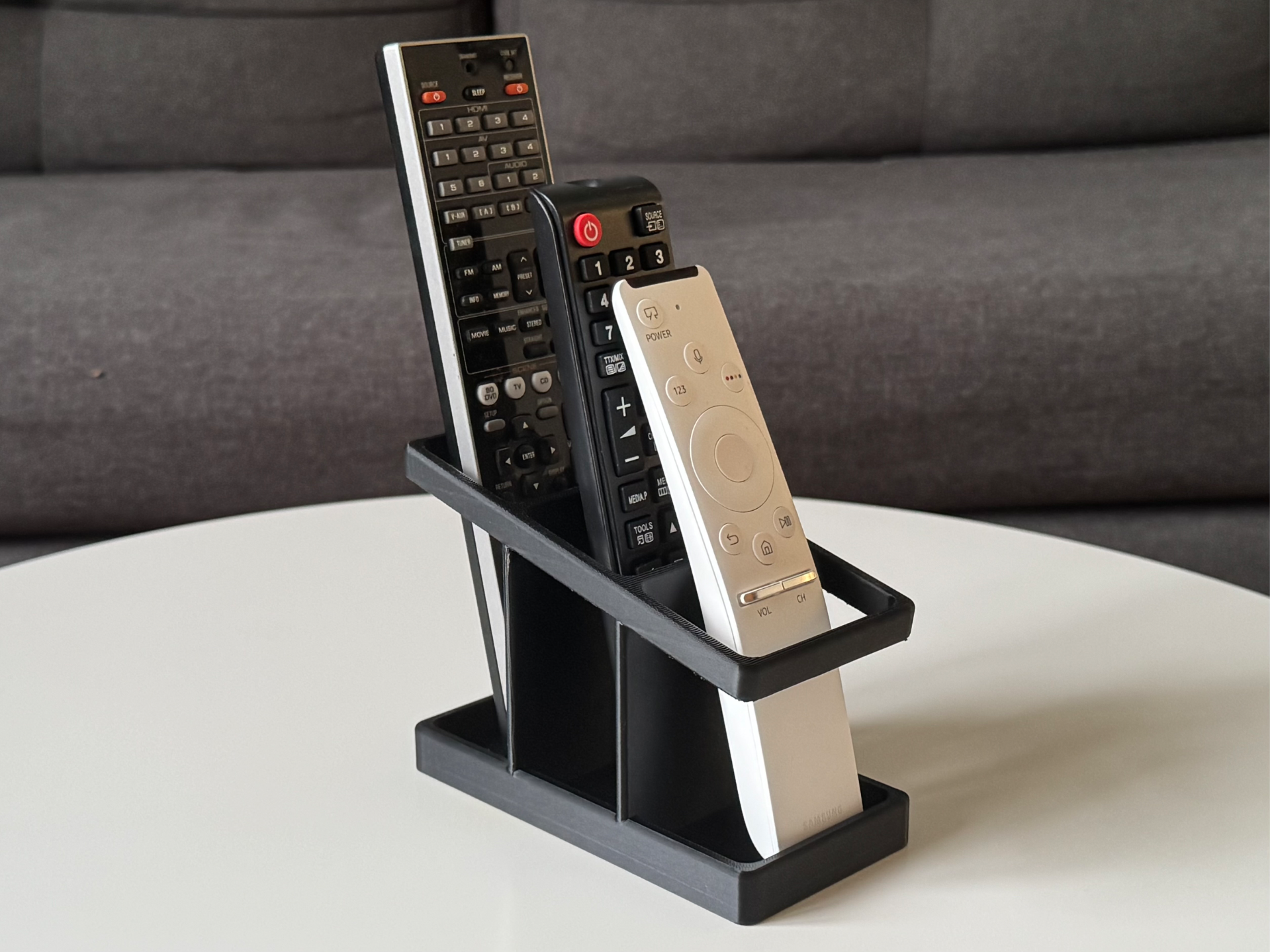 3-Slot Tiered Remote Control Stand