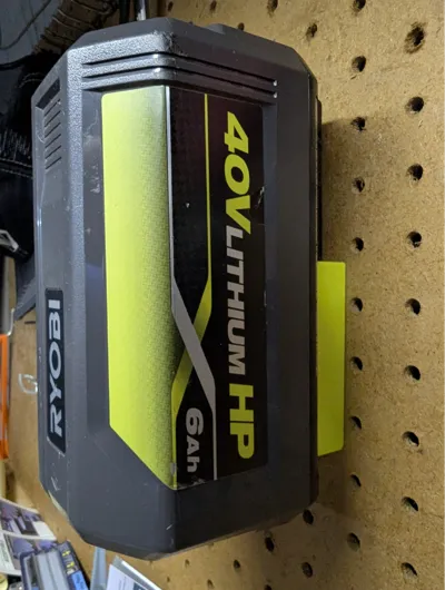 Ryobi 40V Heavy battery pegboard holder