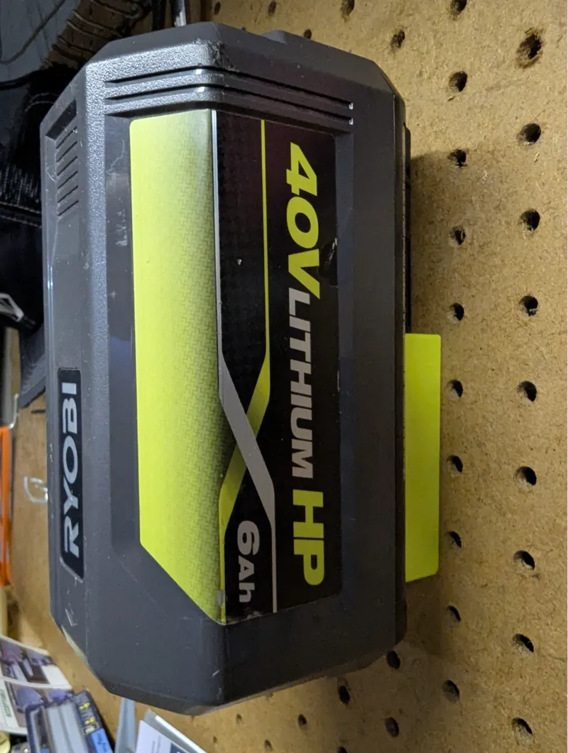 Ryobi 40V Heavy battery pegboard holder