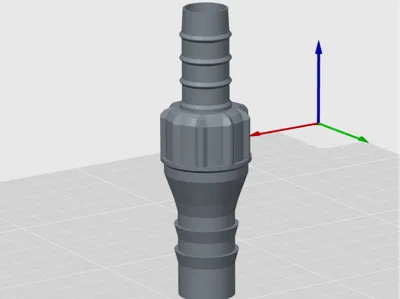 Six-inch pipe connects to a quarter-inch pipe