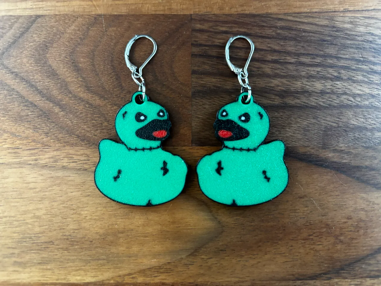 Zombie Duck Halloween Earrings! | Keychain view 2