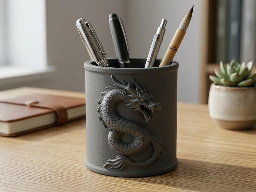 Coiling Dragon Pen Holder