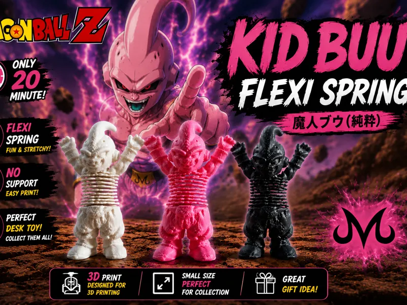 Kid Buu Flexi Spring Mini - Stretchy Mini Toy