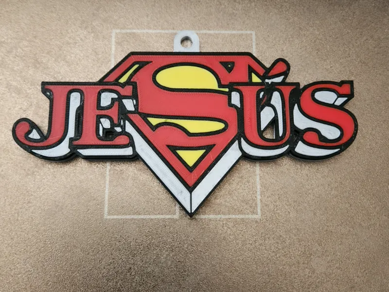 Jesus superhero keyring
