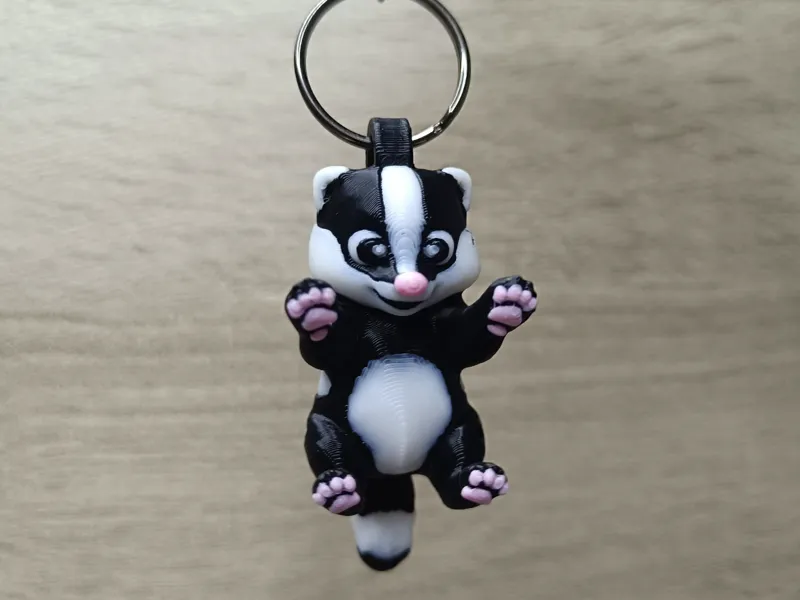 Cute Badger Keychain