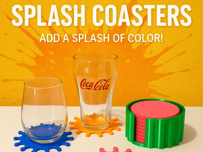 Splash Coasters with Holder