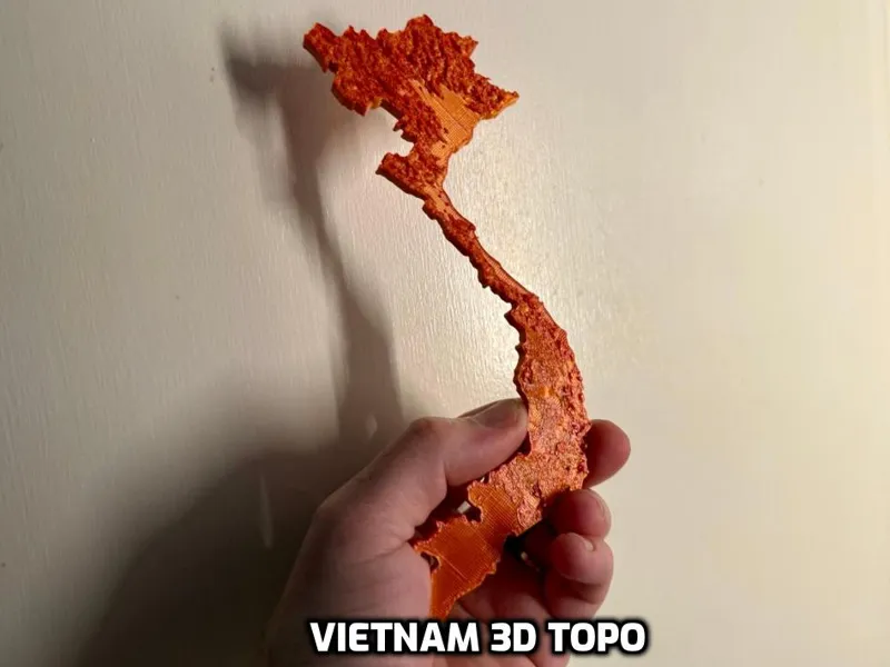 3D Topographic Map of Vietnam