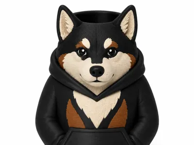 Husky Hoodie Pen Holder