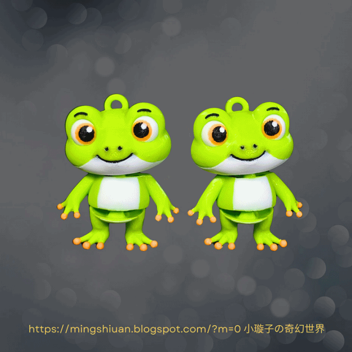 Miniatura 1 do modelo 3D Articulated Cute Frog keychain 可活動的可愛青蛙鑰匙扣