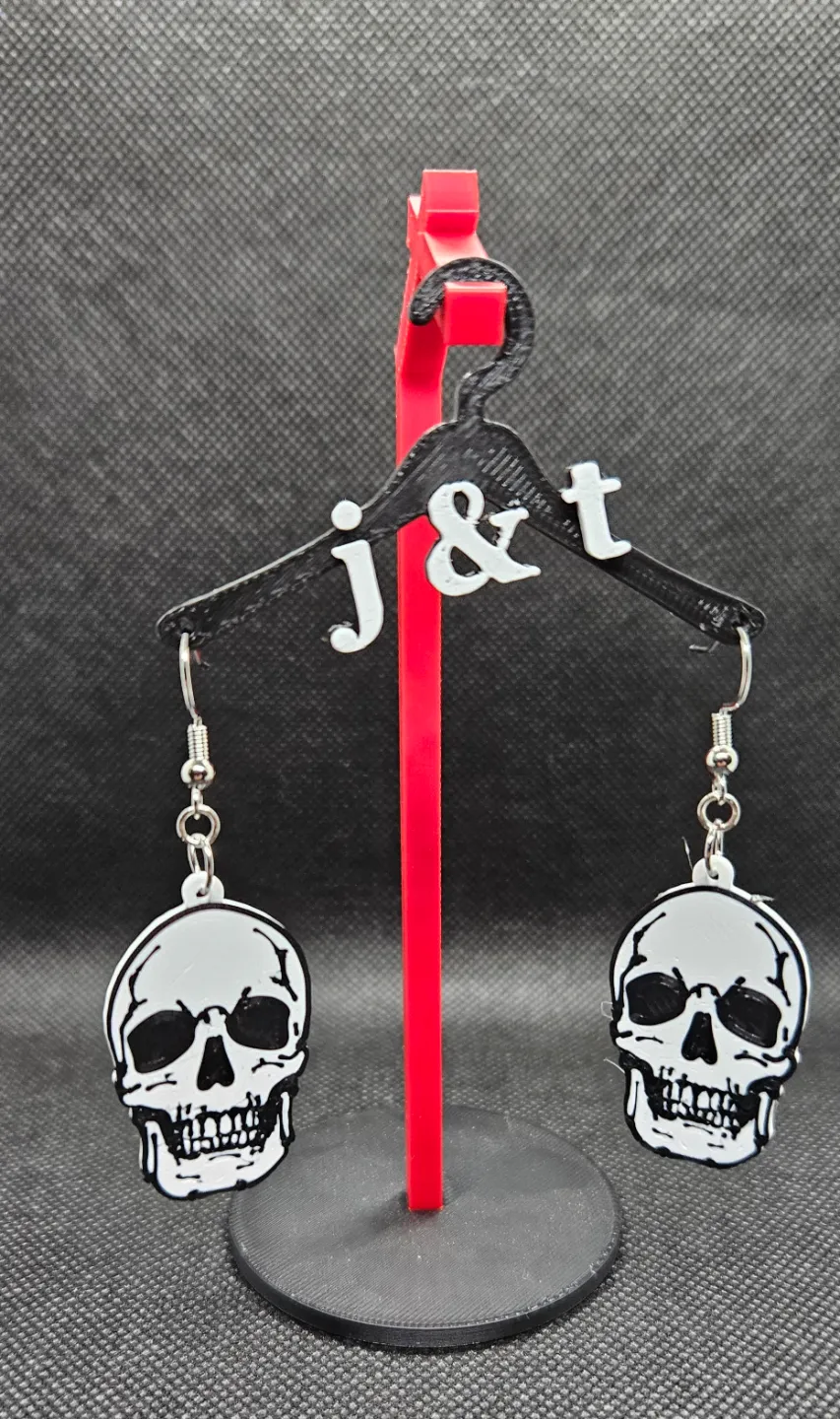 Skull earrings view 2