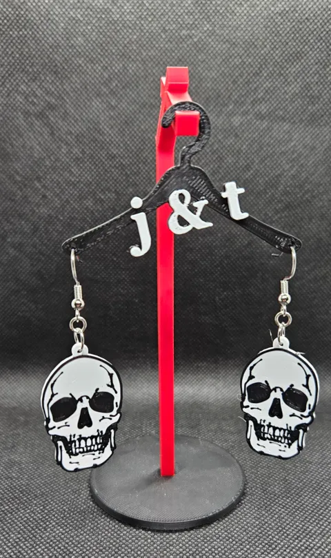 Skull earrings view 2