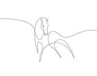 Cheval en une ligne — art mural — photo 3