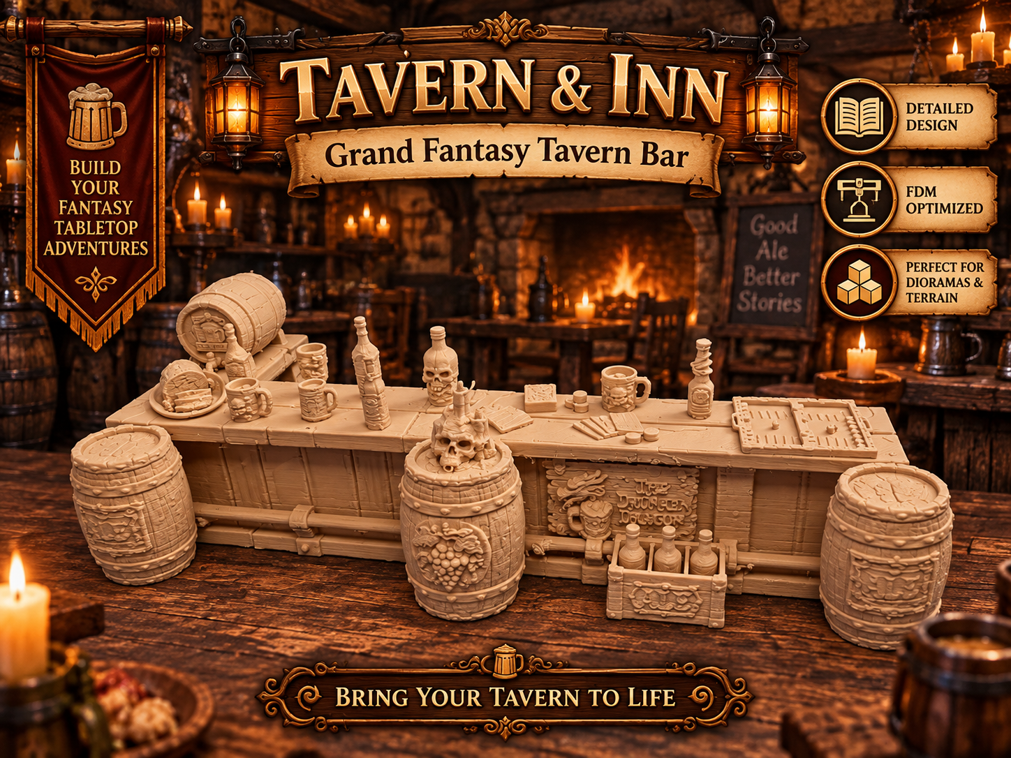 Grand Fantasy Tavern Bar 3D model