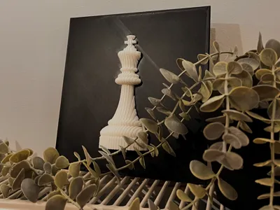 Chess King Layered Sculpture - 3D Wall art