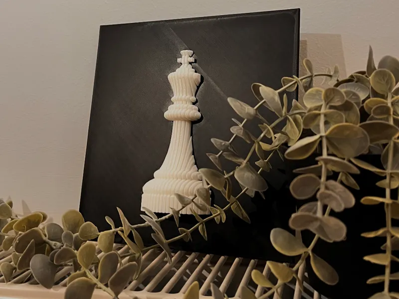 Chess King Layered Sculpture - 3D Wall art