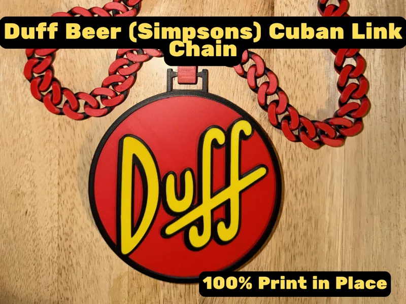Duff Beer (The Simpsons) Cuban Link Hype Chain