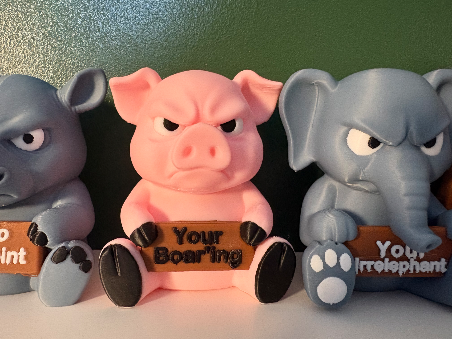 Grumpy Angry pig with Slogan