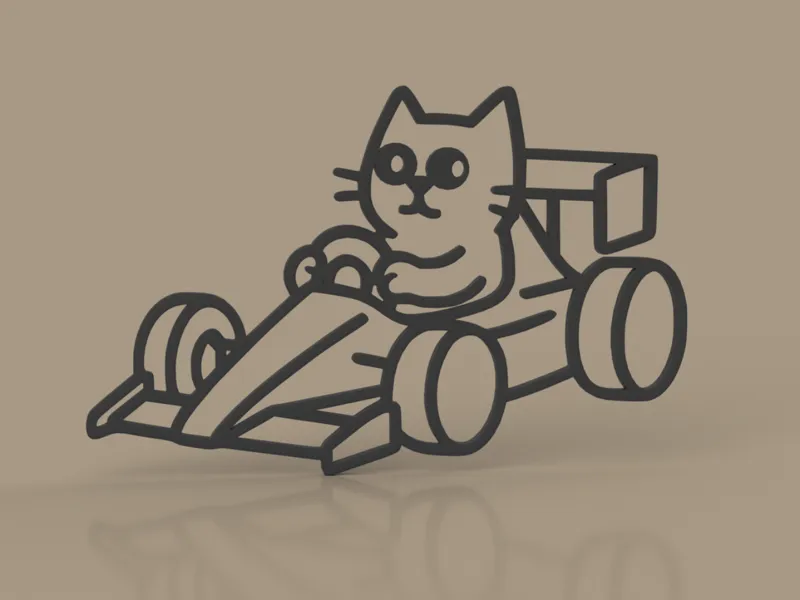 Formula 1 Cat - 2D Wall Art