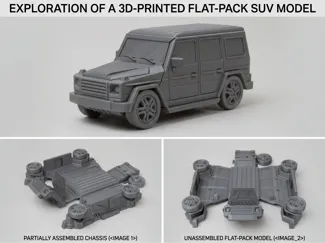 Foldable Car SUV Print-in-Place Transformer Design