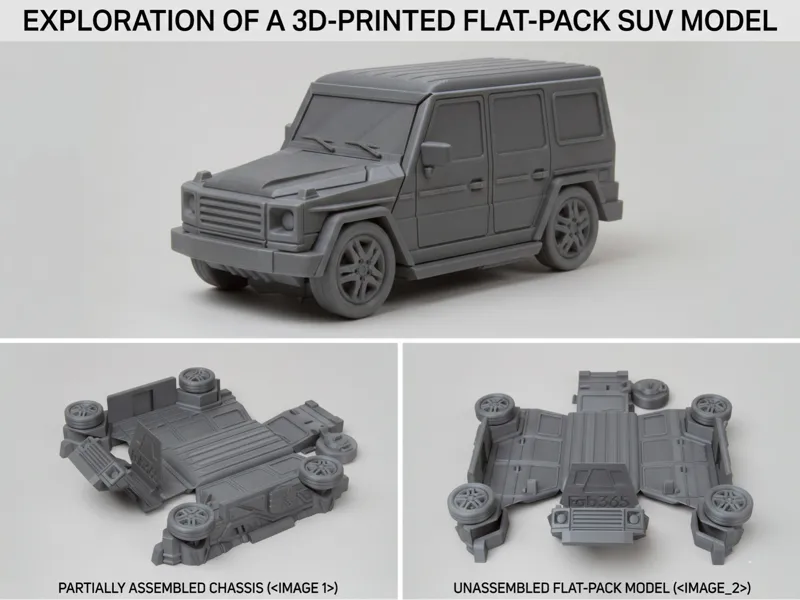 Foldable Car SUV Print-in-Place Transformer Design