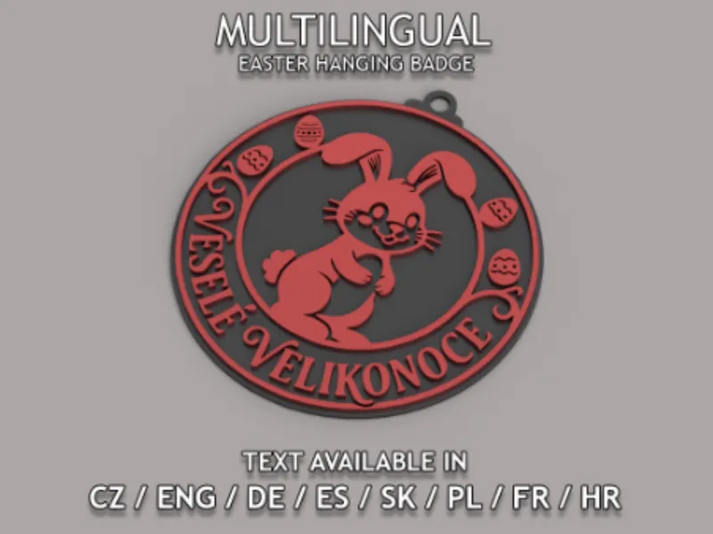 Multilingual Easter Hanging Badge Decoration
