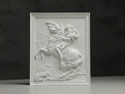Napoleon Crossing the Alps - Sculpture painting