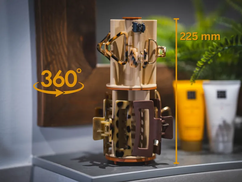 Modular 360° Rotating Hair Claw Clip Organizer