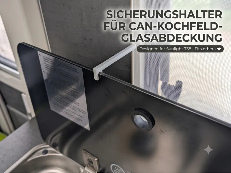 CAN Gaskochfeld Glasabdeckung-Halter & Sicherung