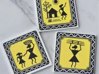 Warli Painting Coasters | 6 Designs