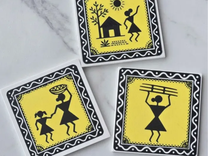 Warli Art Coaster Set 