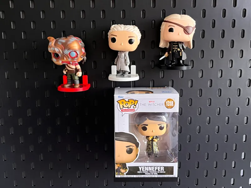 Funko Pop figure and box stand for Skadis Ikea