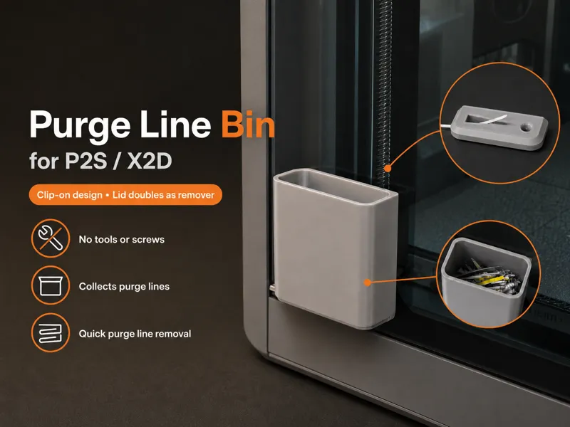 Purge Line Bin + Removal for P2S/X2D