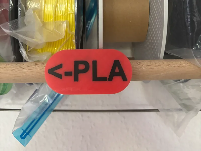 Schilder für Filament Rack