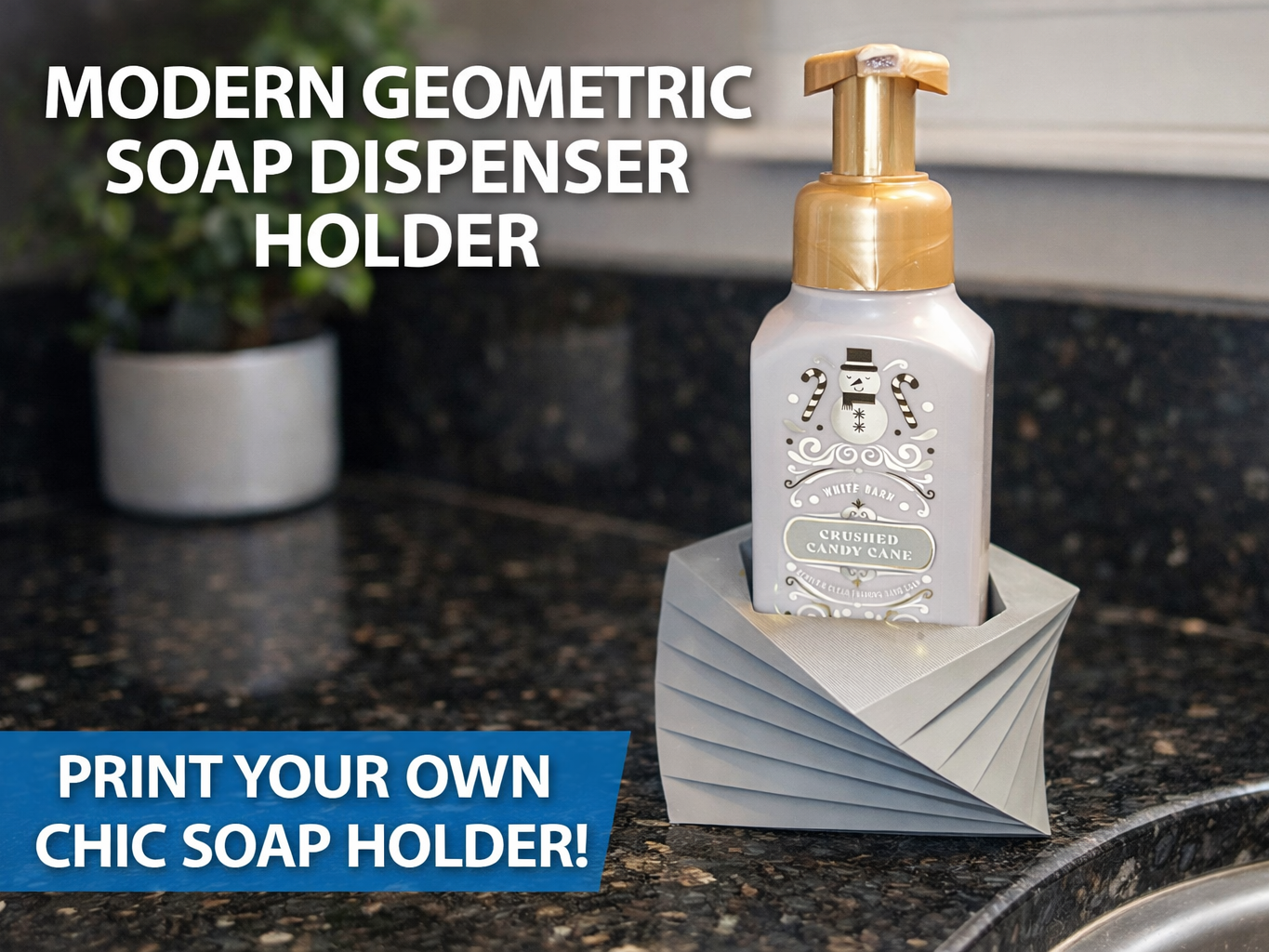 TwistBase-Modern Geometric Soap Dispenser Holder