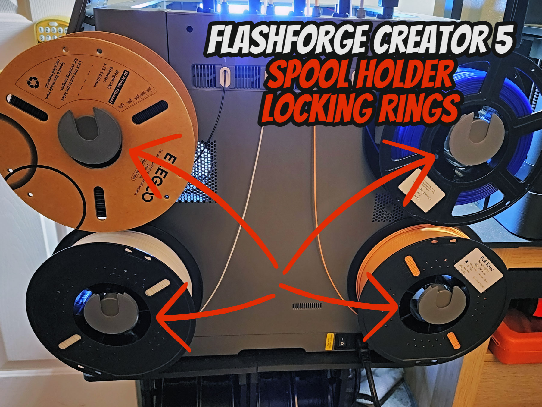 Flashforge Creator 5 Spool Locking Rings